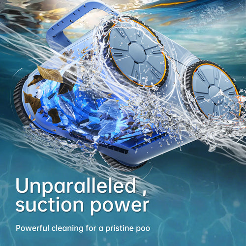 AquaBot SAT™ Pro – Robot Nettoyeur de Piscine Sans Fil, 45 000 Pa, Autonomie 150 min, Jusqu'à 200 m²