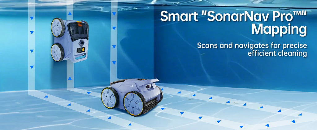 AquaBot SAT™ Pro – Robot Nettoyeur de Piscine Sans Fil, 45 000 Pa, Autonomie 150 min, Jusqu'à 200 m²