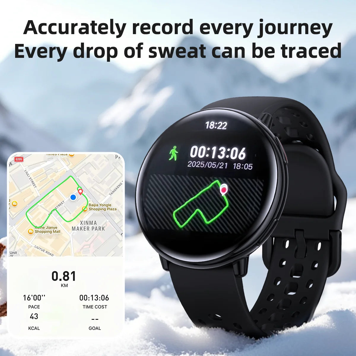 LunaWatch X™ GPS Outdoor – Montre Connectée AMOLED 1.43", GPS, Boussole, IP68, ChatGPT, 9 Sports