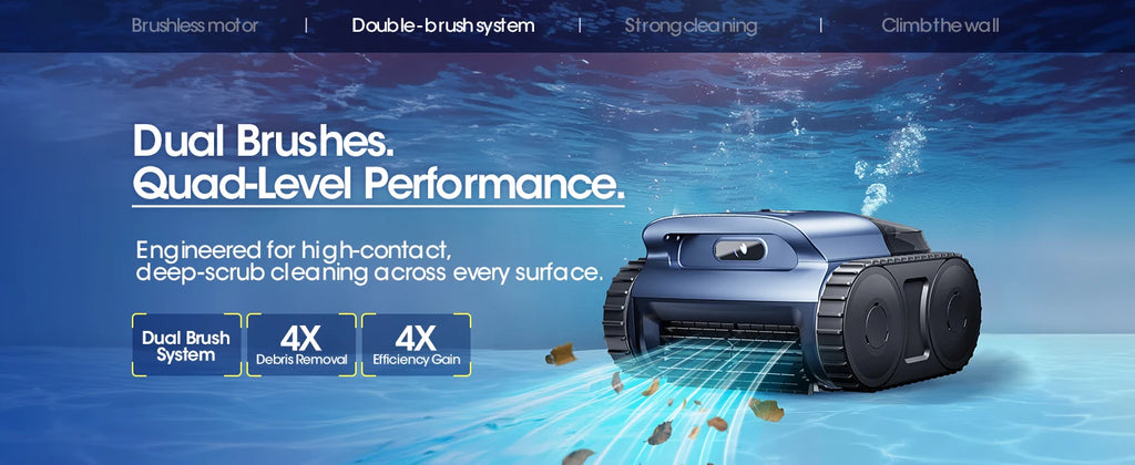 AquaBot SAT™ 25 Sonar – Robot Nettoyeur Piscine Sans Fil, Navigation Sonar Trace Drive, 180 min, Parois & Fond