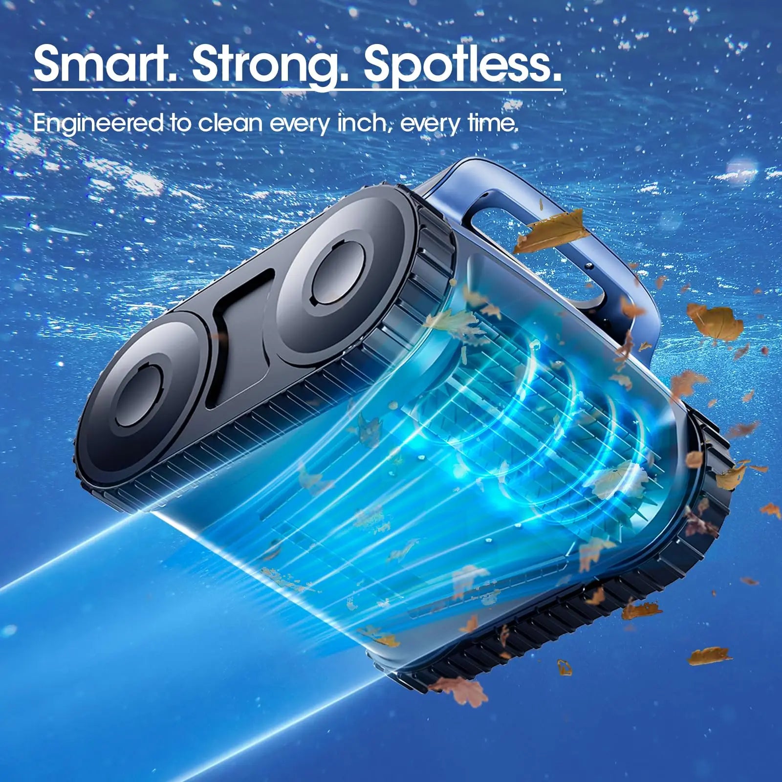 AquaBot SAT™ 25 Sonar – Robot Nettoyeur Piscine Sans Fil, Navigation Sonar Trace Drive, 180 min, Parois & Fond
