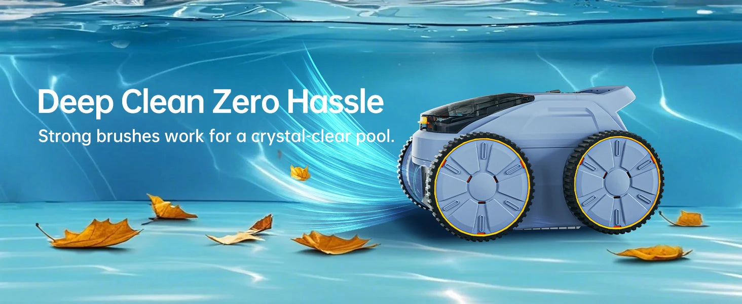 AquaBot SAT™ Pro – Robot Nettoyeur de Piscine Sans Fil, 45 000 Pa, Autonomie 150 min, Jusqu'à 200 m²