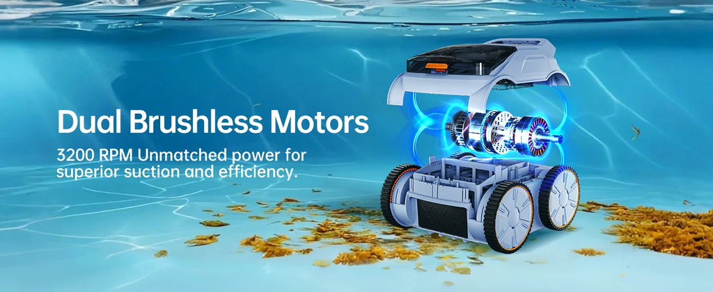 AquaBot SAT™ Pro – Robot Nettoyeur de Piscine Sans Fil, 45 000 Pa, Autonomie 150 min, Jusqu'à 200 m²