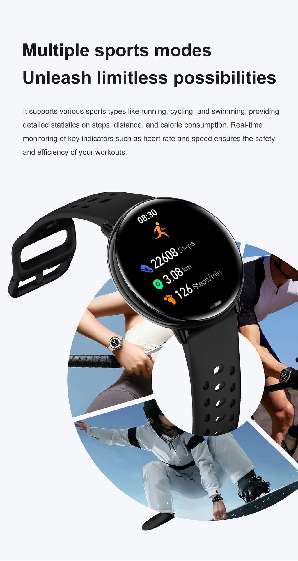 LunaWatch X™ GPS Outdoor – Montre Connectée AMOLED 1.43", GPS, Boussole, IP68, ChatGPT, 9 Sports