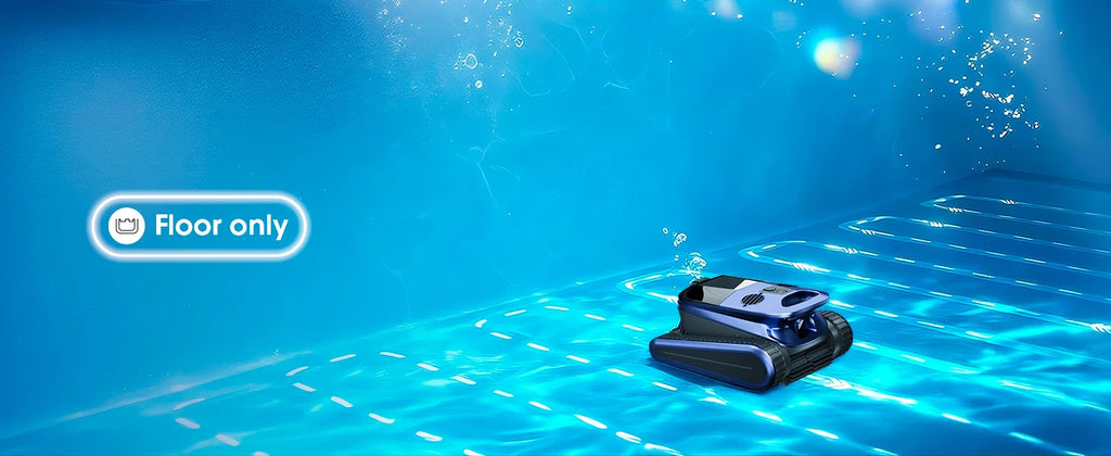 AquaBot Shark™ AI Pro – Robot Nettoyeur Piscine Sans Fil, Navigation IA Sonar, 4 Modes, 240 min, Jusqu'à 300 m²