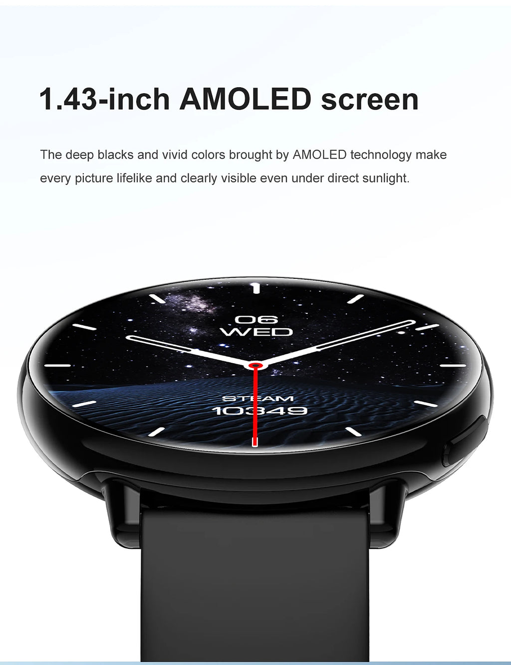 LunaWatch X™ GPS Outdoor – Montre Connectée AMOLED 1.43", GPS, Boussole, IP68, ChatGPT, 9 Sports
