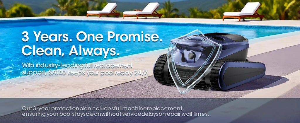 AquaBot Shark™ AI Pro – Robot Nettoyeur Piscine Sans Fil, Navigation IA Sonar, 4 Modes, 240 min, Jusqu'à 300 m²