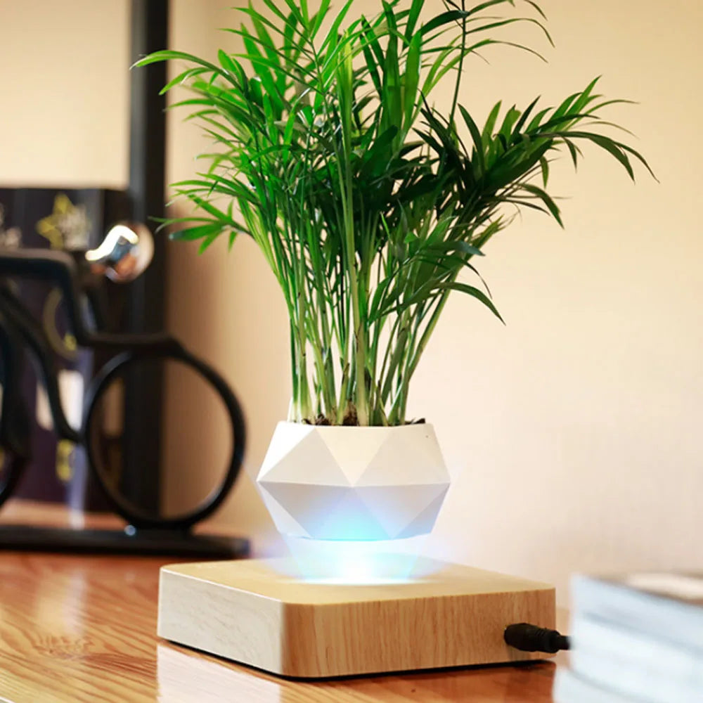 MagLev BonsaïPot™ Rotatif – Pot Bonsaï Flottant & Rotatif, Lévitation Magnétique, Décoration Maison