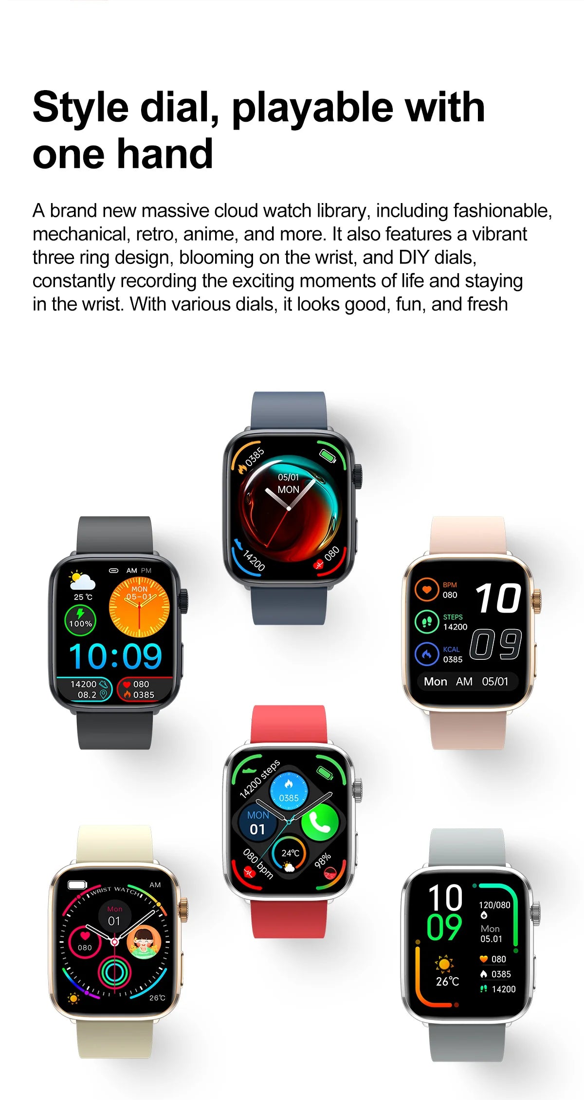 LunaWatch X™ Saphir NFC – Montre Connectée AMOLED 1.81", Saphir, NFC, IP68, GPS, Always On, 27 Bracelets