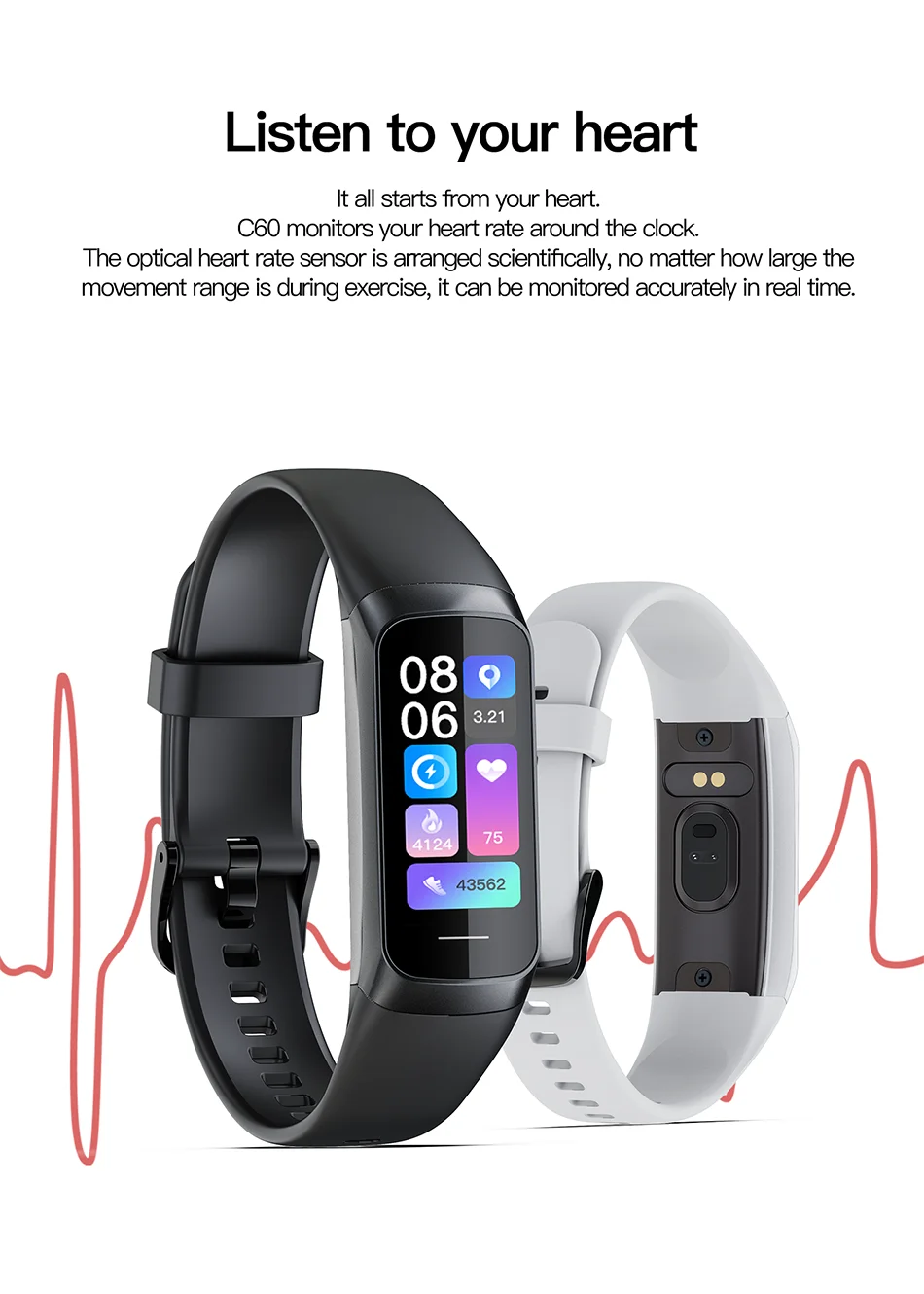 LunaFit X™ Aura – Bracelet Connecté AMOLED, IP67, FC, SpO2, 25+ Sports, 4 Coloris
