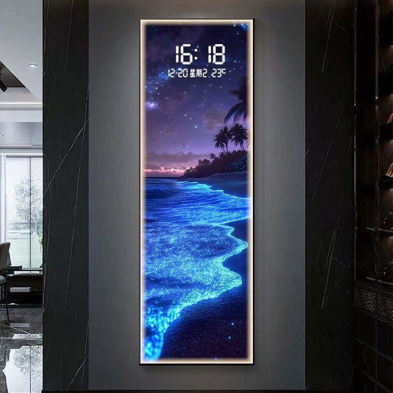 LumiCrystal™ Clock Wall – Applique Murale LED à Cristaux avec Horloge, Tactile & Dimmable, Style Moderne