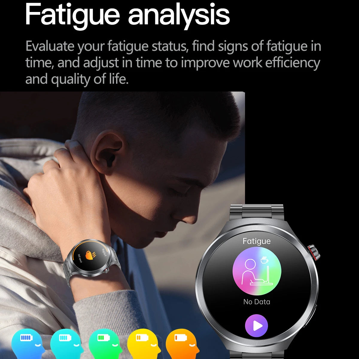 LunaWatch X™ ECG Pro NFC – Montre Connectée AMOLED 1.73", ECG, NFC, IP68, SOS, Appels BT, 530mAh
