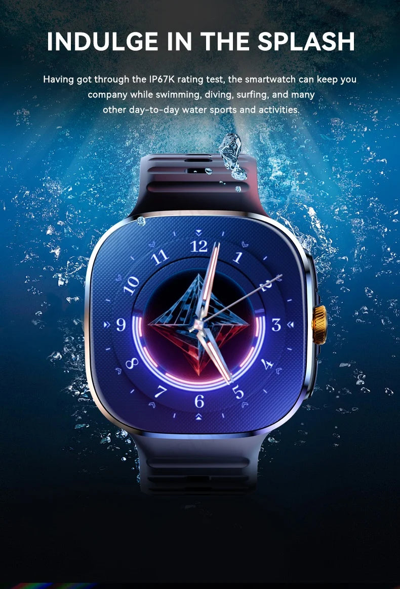 LunaWatch X™ Pro 5G – Smartwatch Android 10, Écran AMOLED 2,4", Caméra 8MP Rotative, SIM 4G/5G, GPS, WiFi