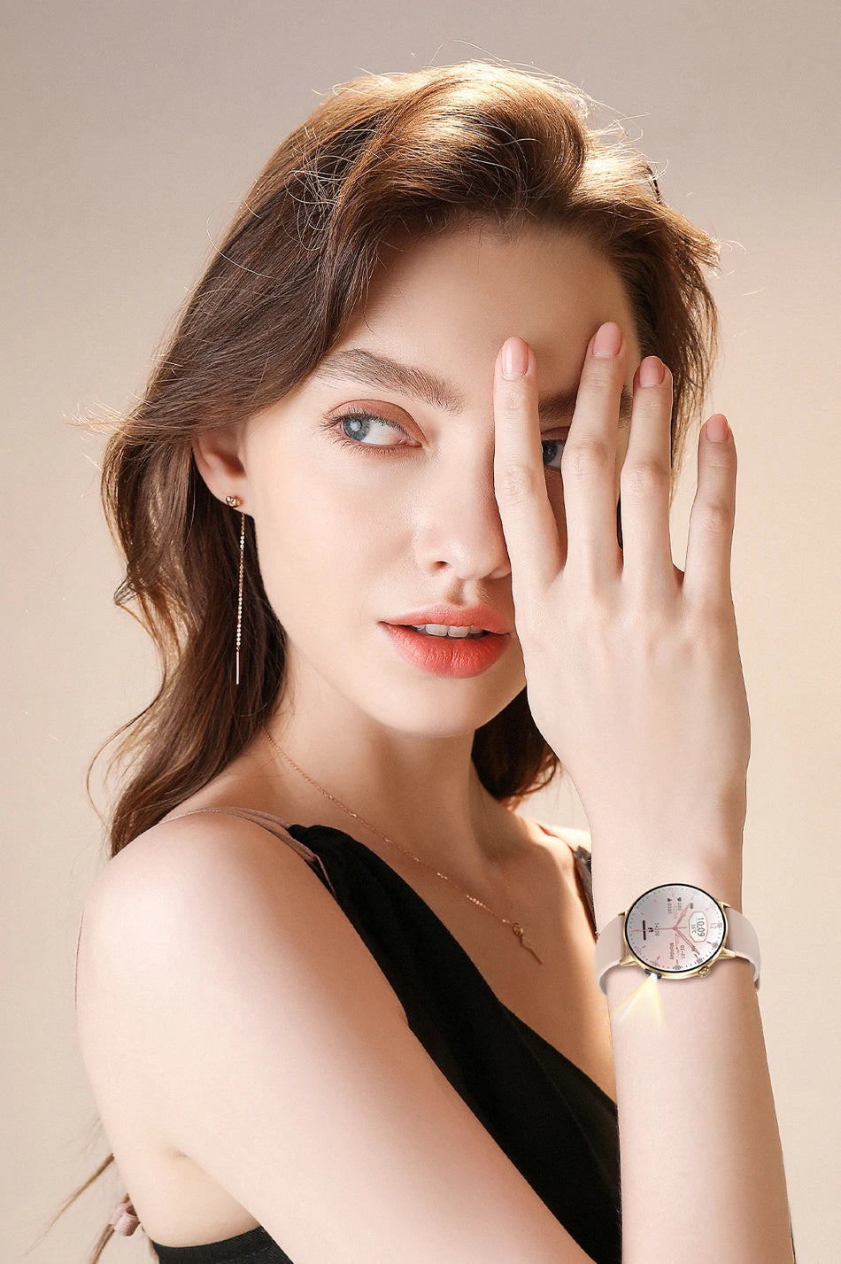 LunaWatch X™ Lady Slim AI – Montre Connectée Femme AMOLED 1.32", Appels BT, AI, Santé Féminine, 9 Bracelets