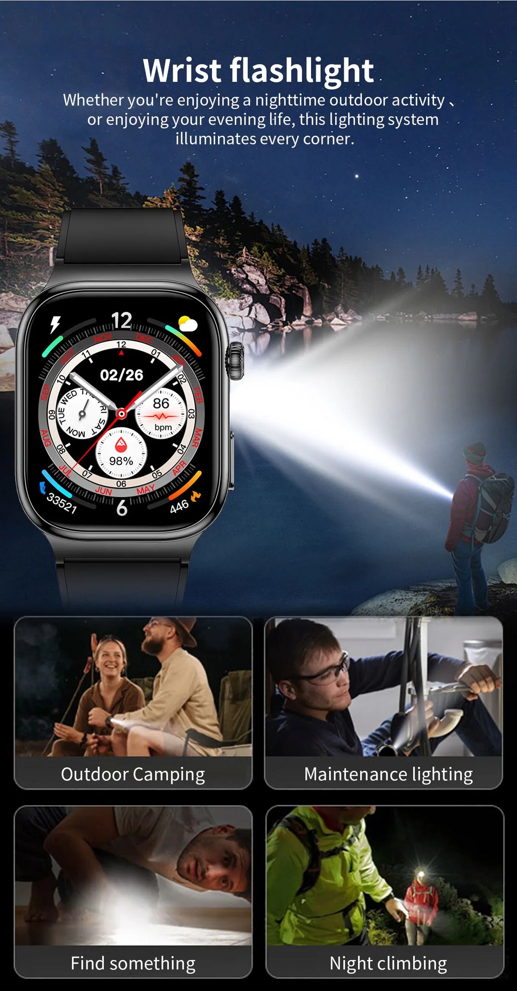 LunaWatch X™ Ultra Health – Montre Connectée AMOLED 2.04", ECG, Analyse Corporelle, Verre Saphir, IP68, 14 Bracelets