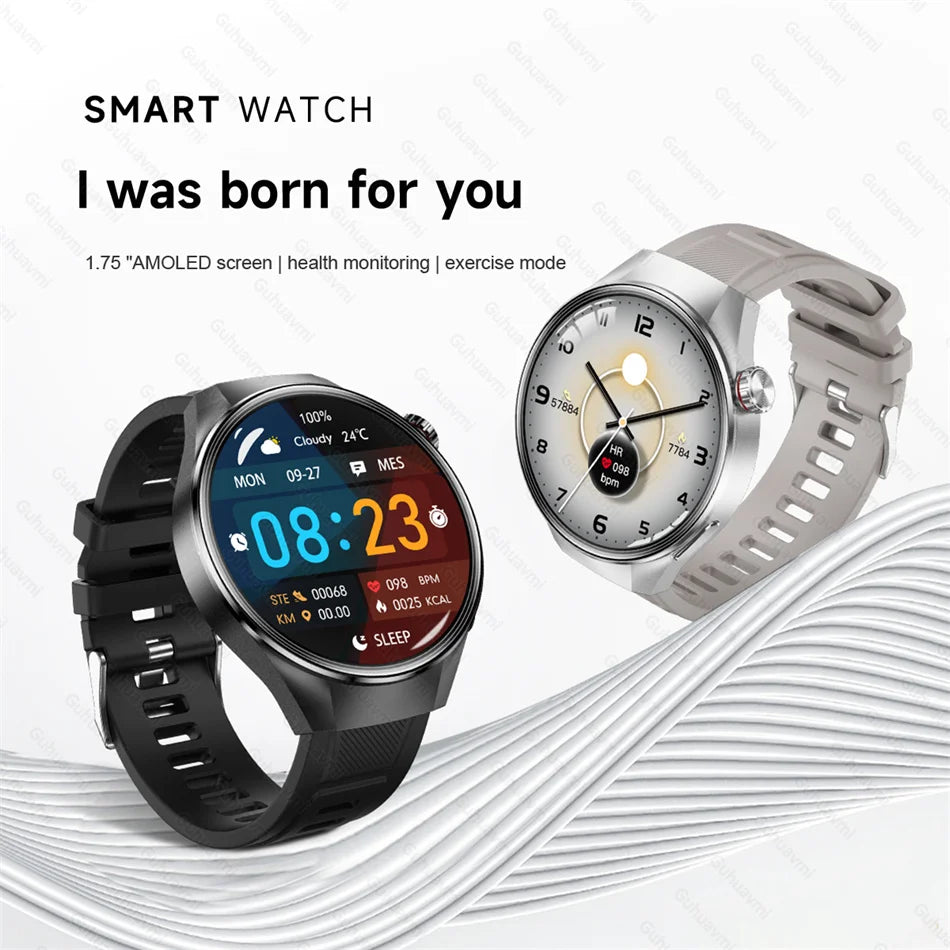 LunaWatch X™ Business Pro – Montre Connectée AMOLED 1.75", Boussole, Altimètre, Appels BT, 11 Bracelets