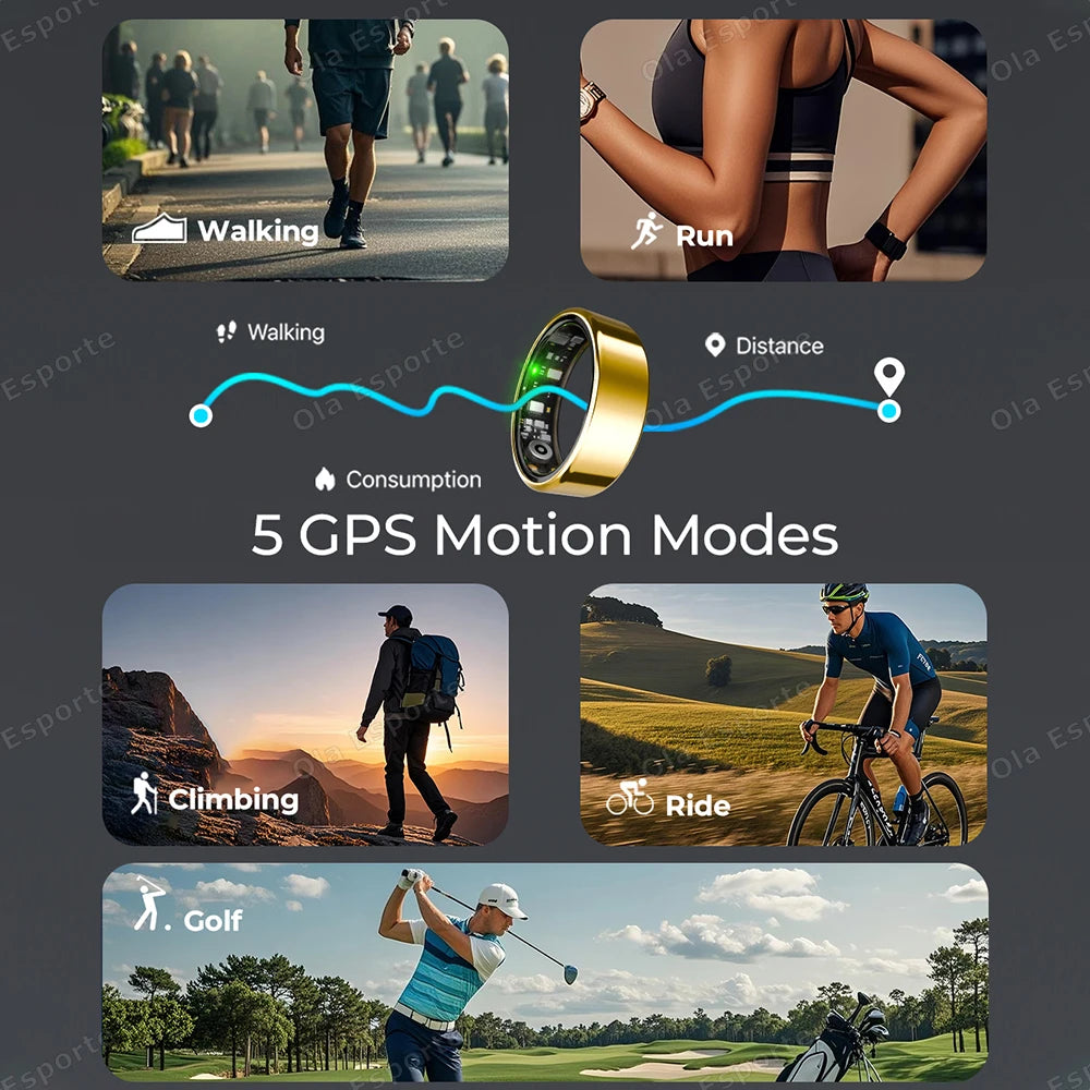 NovaRing X™ Endurance – Bague Connectée Écran, FC, SpO2, GPS, 15 Jours Veille, 29 Langues