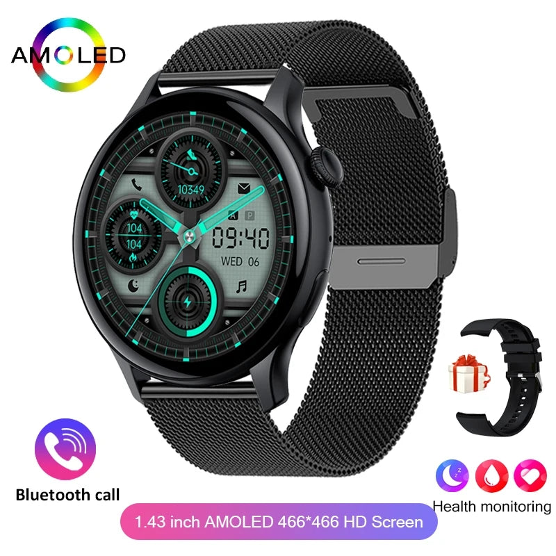 LunaWatch X™ Lady NFC – Montre Connectée Femme AMOLED 1.43", Always On, NFC, IP68, Acier, 9 Coloris