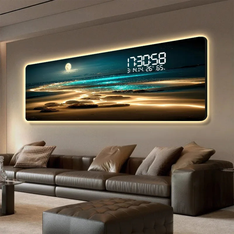 ChronoArt™ – Horloge Murale Grand Format, Acrylique Luxe, Style Moderne, Option LED