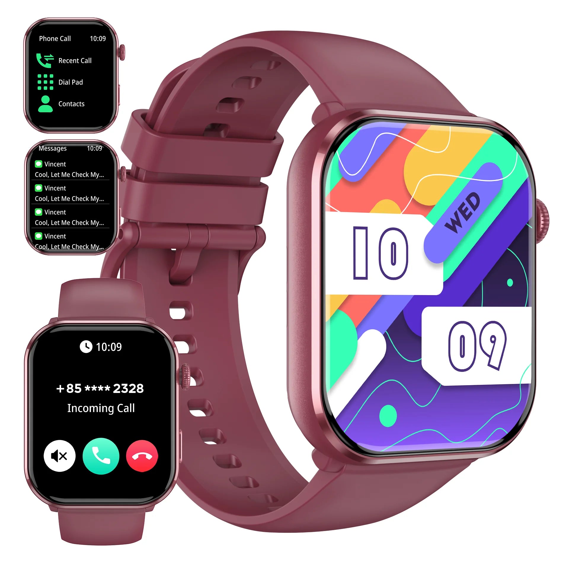 LunaWatch X™ Sport Elite – Montre Connectée AMOLED 1.96", 800mAh, Appels BT, SpO2, 3 Coloris