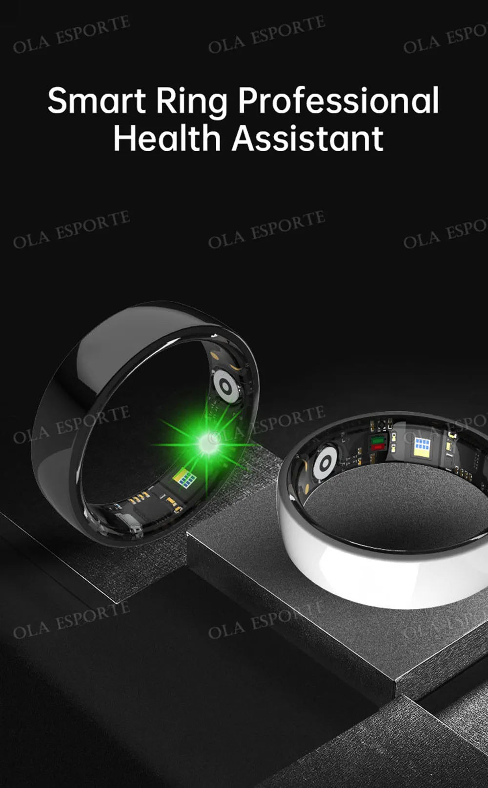 NovaRing X™ Céramique Pro – Bague Connectée Santé, Contrôle Gestuel, IP68 & 5ATM