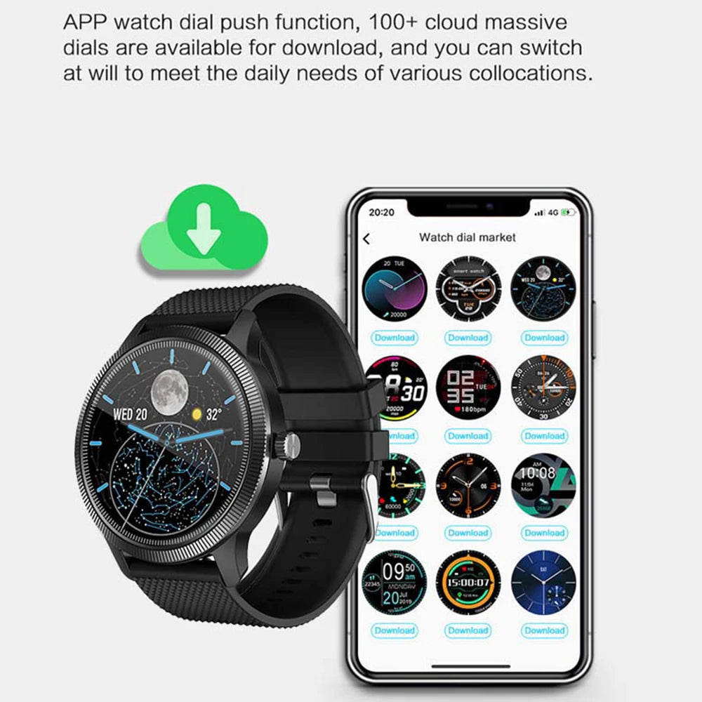 LunaWatch X™ Classic – Montre Connectée Homme AMOLED 1.3", Bracelet Acier, GPS, FC, SpO2, Appels BT