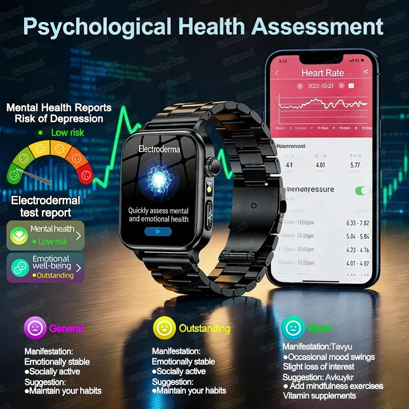 LunaWatch X™ Ultra Health – Montre Connectée AMOLED 2.04", ECG, Analyse Corporelle, Verre Saphir, IP68, 14 Bracelets