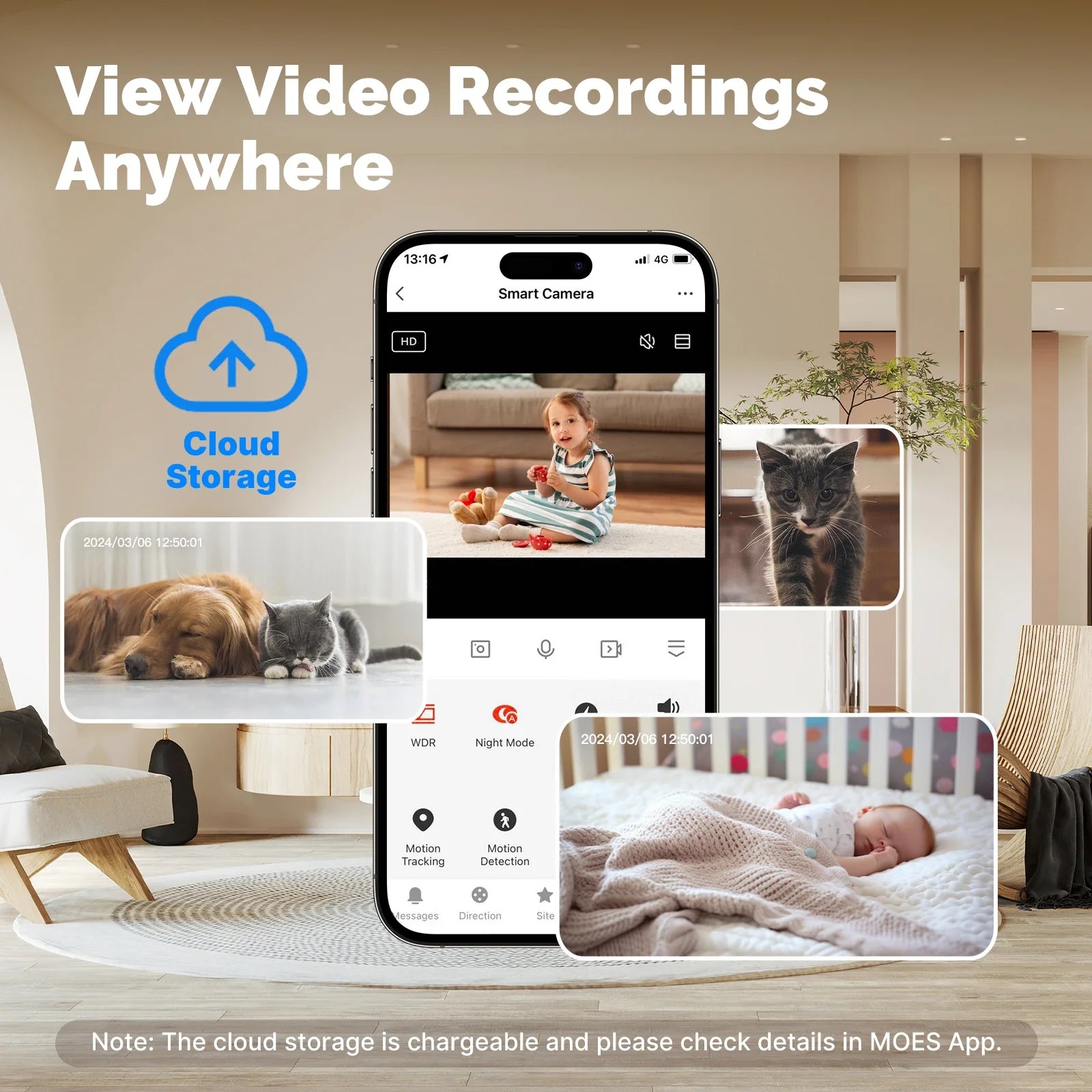 HomeGuard Pro™ – Caméra de Sécurité WiFi Intérieure 4MP, Rotation 360°, Vision Nocturne, Détection Mouvement & Son