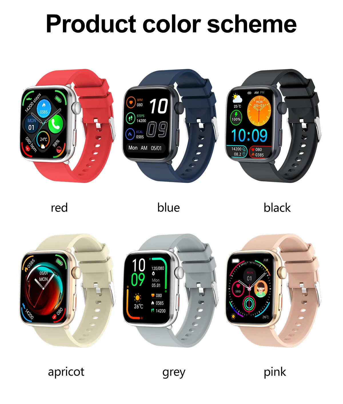 LunaWatch X™ Saphir NFC – Montre Connectée AMOLED 1.81", Saphir, NFC, IP68, GPS, Always On, 27 Bracelets