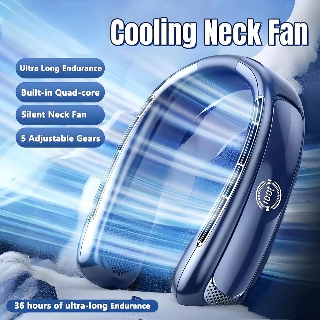 AeroChill X™ Pro – Ventilateur de Cou Sans Pales, Écran Digital, Batterie 15000mAh, 3 Vitesses, Silencieux