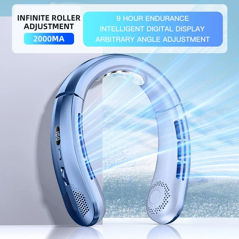 AeroChill X™ Elite – Ventilateur de Cou Sans Pales, 100 Vitesses, Écran LED, Batterie 8000mAh, 9h Autonomie