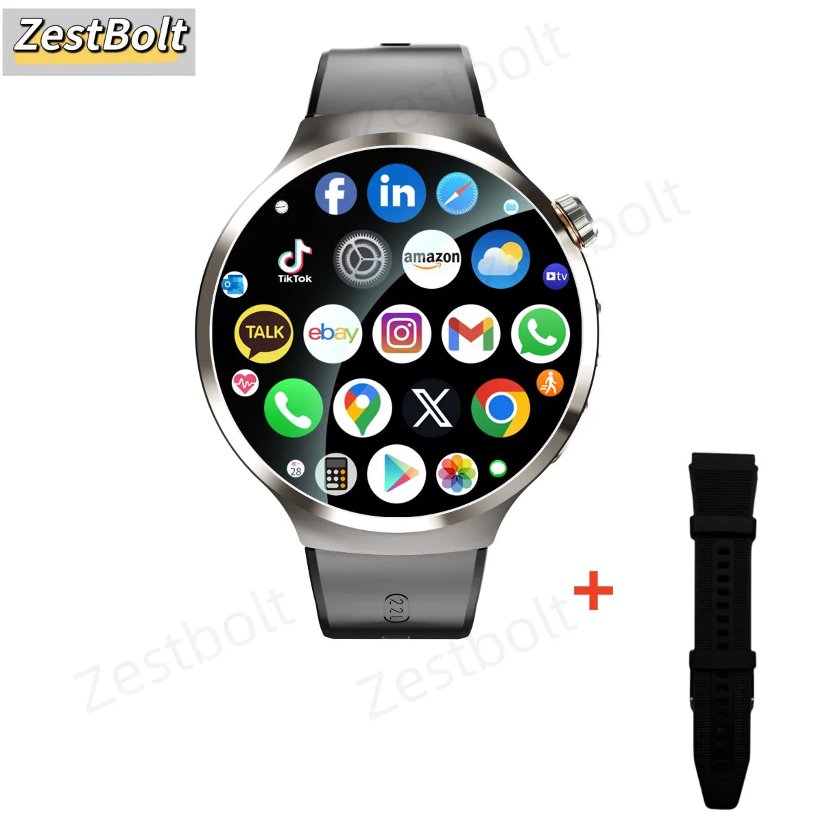 LunaWatch X™ Android Pro 4G – Smartwatch Android 13, SIM 4G, Caméra 8MP, GPS, WiFi, jusquà 10GB/512GB