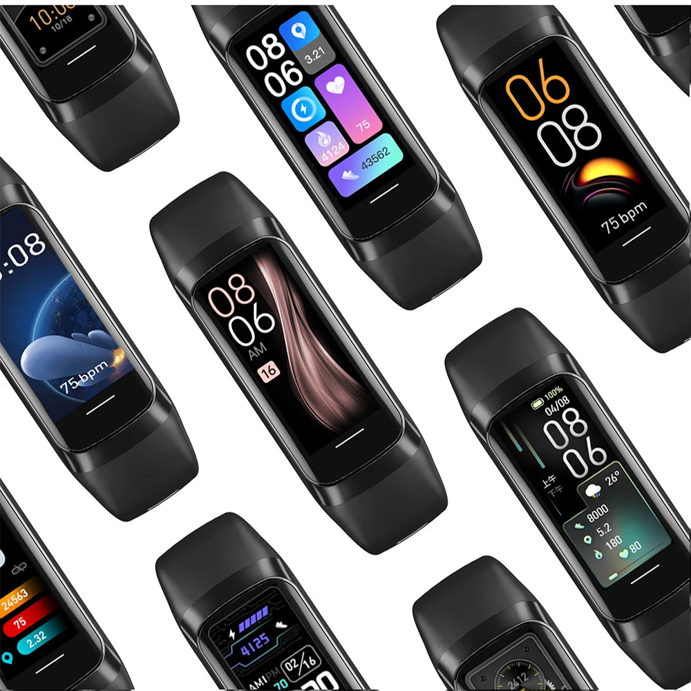 LunaFit X™ Pulse – Bracelet Connecté AMOLED, 3ATM 30m, Température, 25 Sports, 7 Jours, 4 Coloris