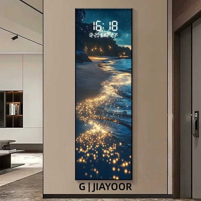LumiCrystal™ Clock Wall – Applique Murale LED à Cristaux avec Horloge, Tactile & Dimmable, Style Moderne
