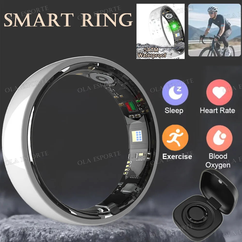 NovaRing X™ Céramique Pro – Bague Connectée Santé, Contrôle Gestuel, IP68 & 5ATM