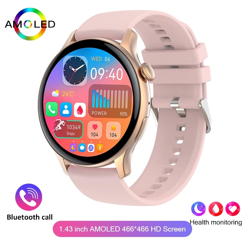 LunaWatch X™ Lady NFC – Montre Connectée Femme AMOLED 1.43", Always On, NFC, IP68, Acier, 9 Coloris