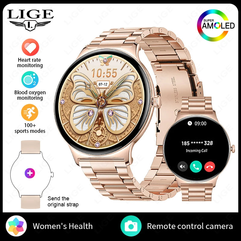 LunaWatch X™ Lady 466 – Montre Connectée Femme AMOLED 1.43", Always On, Appels BT, Santé Féminine, 9 Coloris