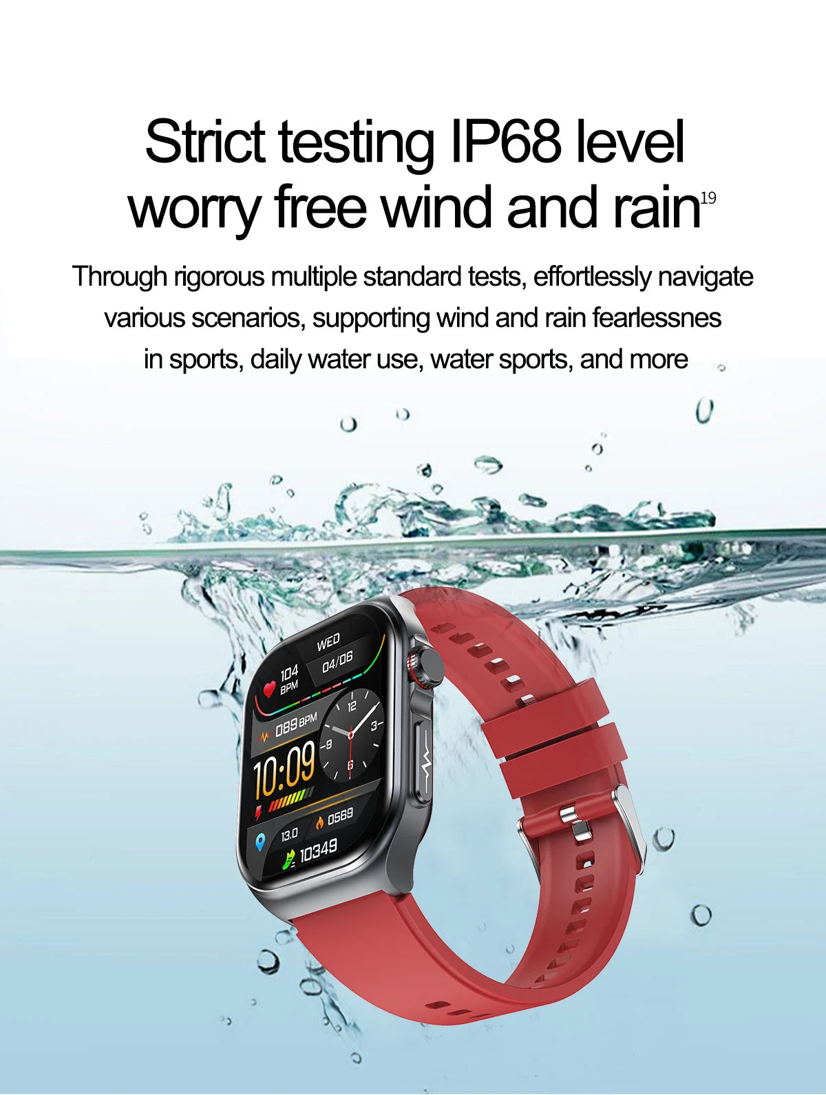 LunaWatch X™ Pro 2.04" – Montre Connectée AMOLED, ECG, NFC, Composition Corporelle, IP68, 7 Bracelets