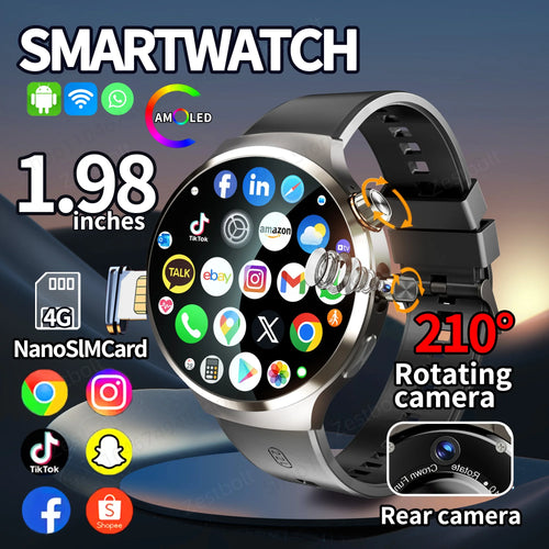LunaWatch X™ Android Pro 4G – Smartwatch Android 13, 4G SIM, 8MP Camera, GPS, WiFi, up to 10GB/512GB
