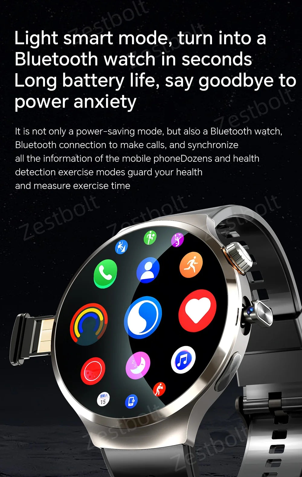 LunaWatch X™ Android Pro 4G – Smartwatch Android 13, SIM 4G, Caméra 8MP, GPS, WiFi, jusquà 10GB/512GB