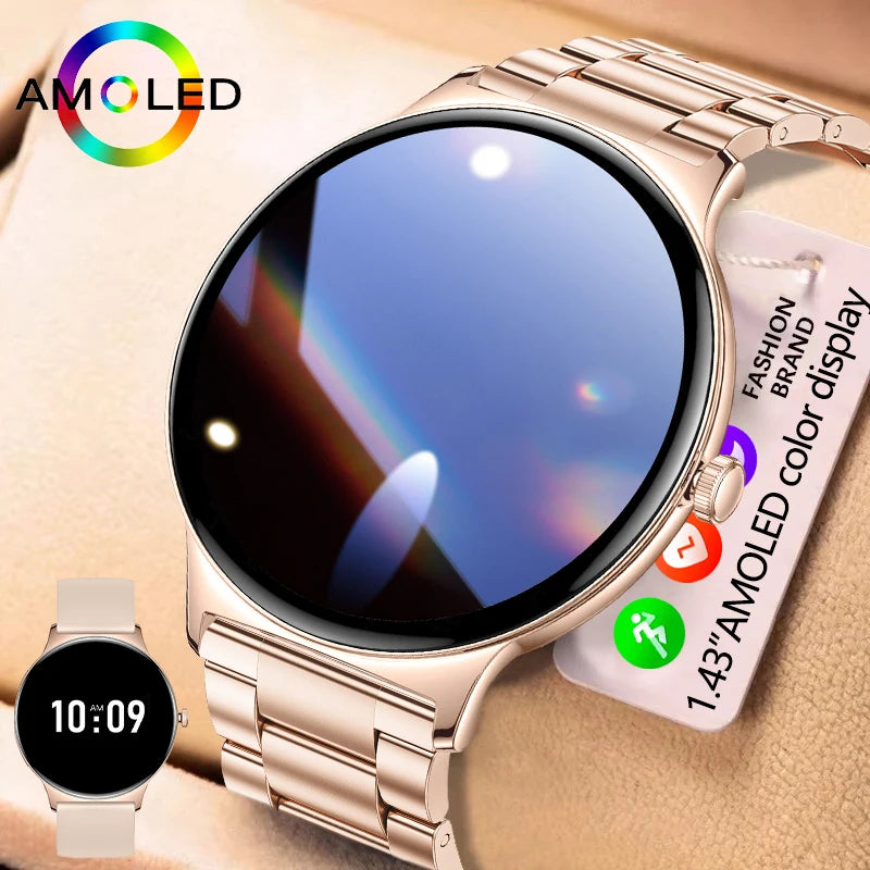 LunaWatch X™ Lady 466 – Montre Connectée Femme AMOLED 1.43", Always On, Appels BT, Santé Féminine, 9 Coloris