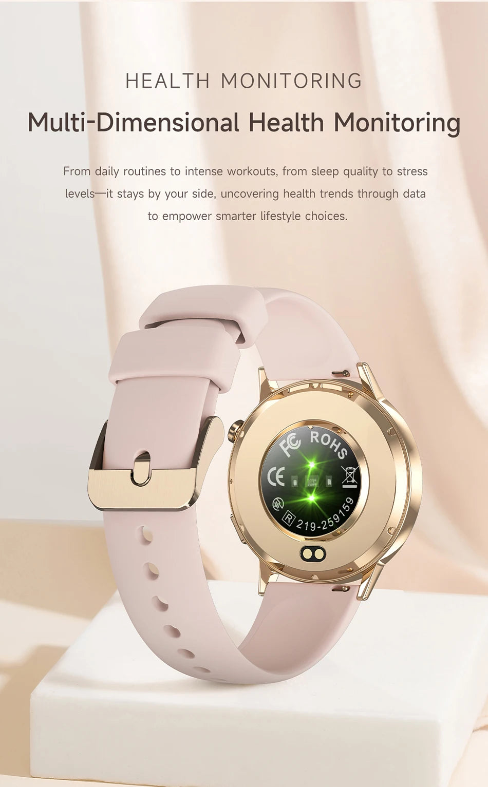LunaWatch X™ Lady Slim AI – Montre Connectée Femme AMOLED 1.32", Appels BT, AI, Santé Féminine, 9 Bracelets