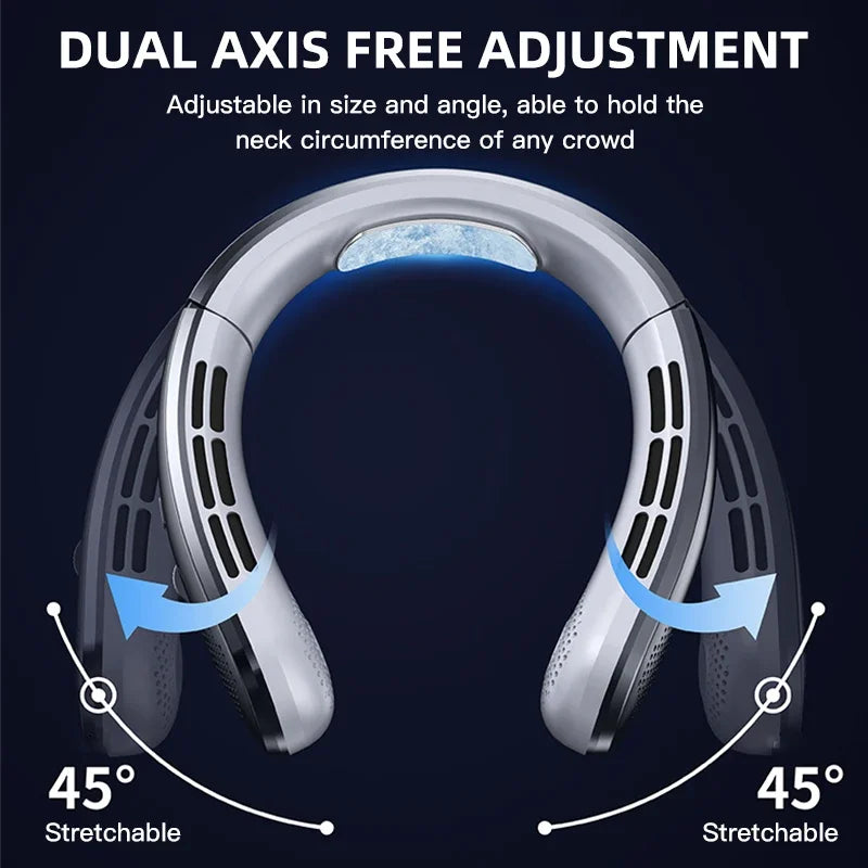 AeroChill X™ Elite – Ventilateur de Cou Sans Pales, 100 Vitesses, Écran LED, Batterie 8000mAh, 9h Autonomie