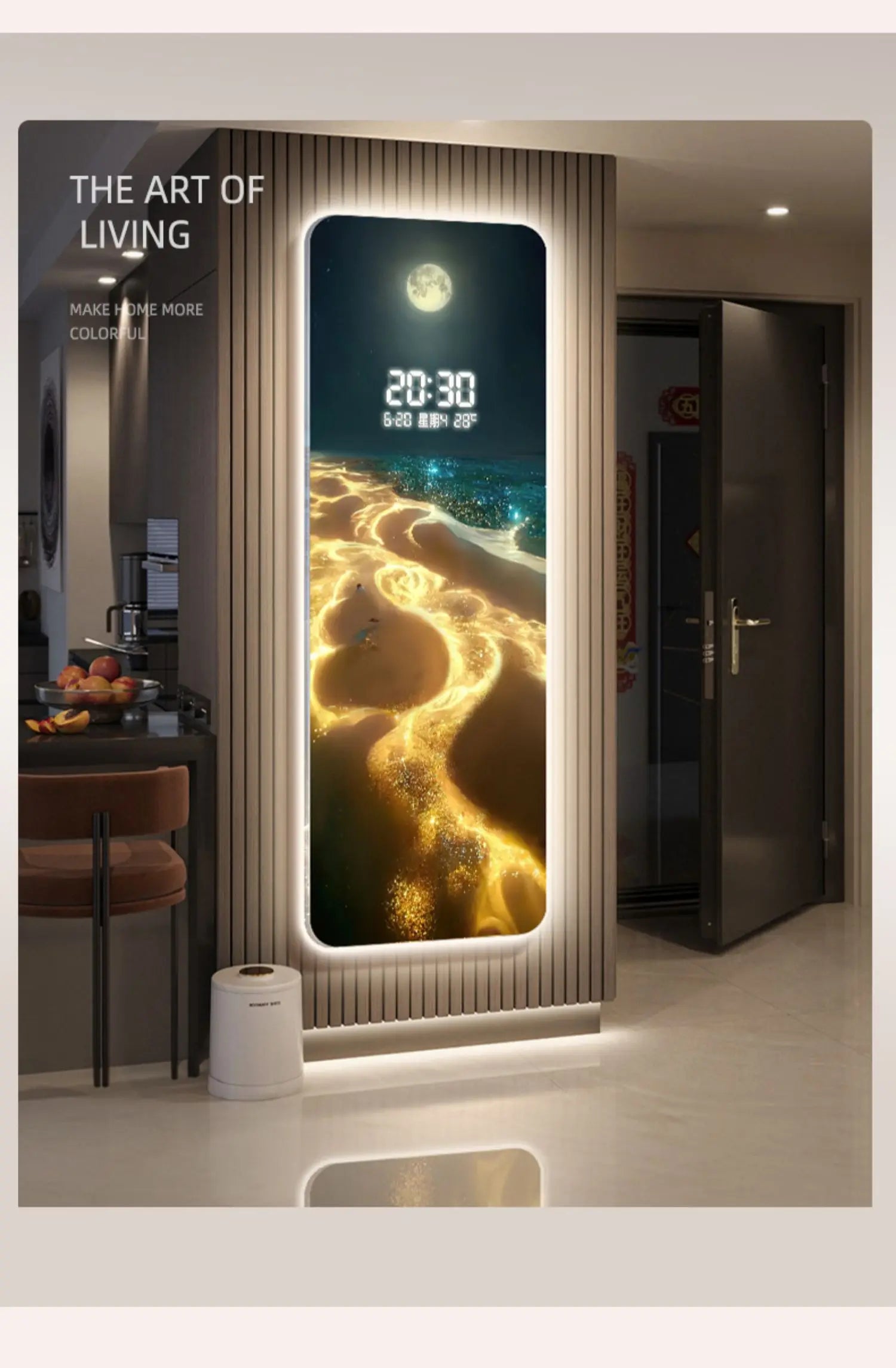 Large Wall clock home decor items Interior living room digital clock wall noiseless gaming room Kitchen home decoration luxury