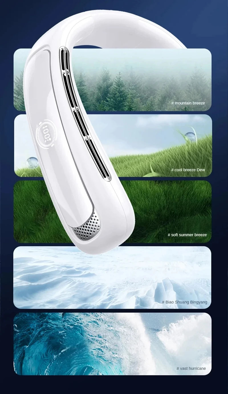 AeroChill X™ Pro – Ventilateur de Cou Sans Pales, Écran Digital, Batterie 15000mAh, 3 Vitesses, Silencieux
