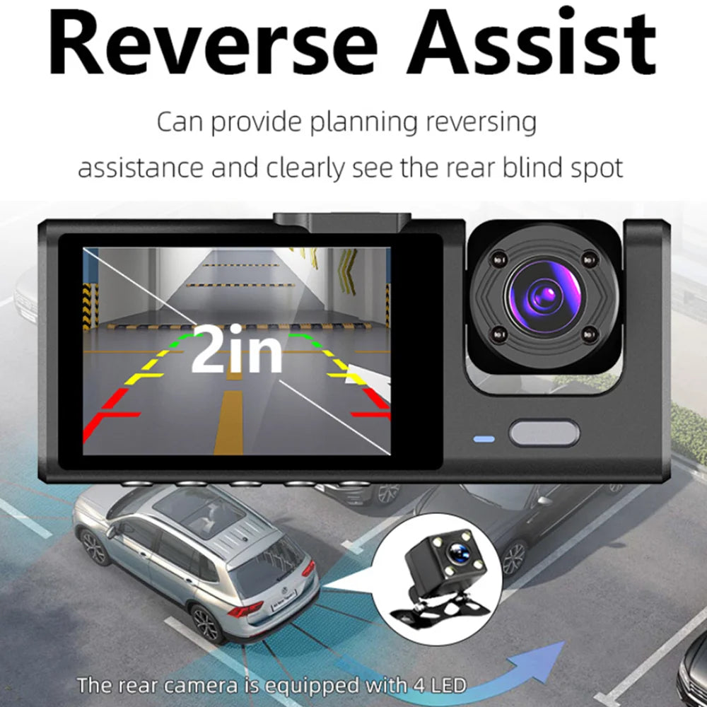 1080P WiFi Car Dvr 2/3 Camra DashCam for Cars Camera for Vehicle Recorder Video Front Optional Rear Camera  Night Vision Dashcam