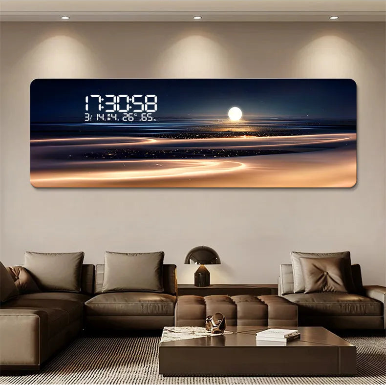 ChronoArt™ – Horloge Murale Grand Format, Acrylique Luxe, Style Moderne, Option LED