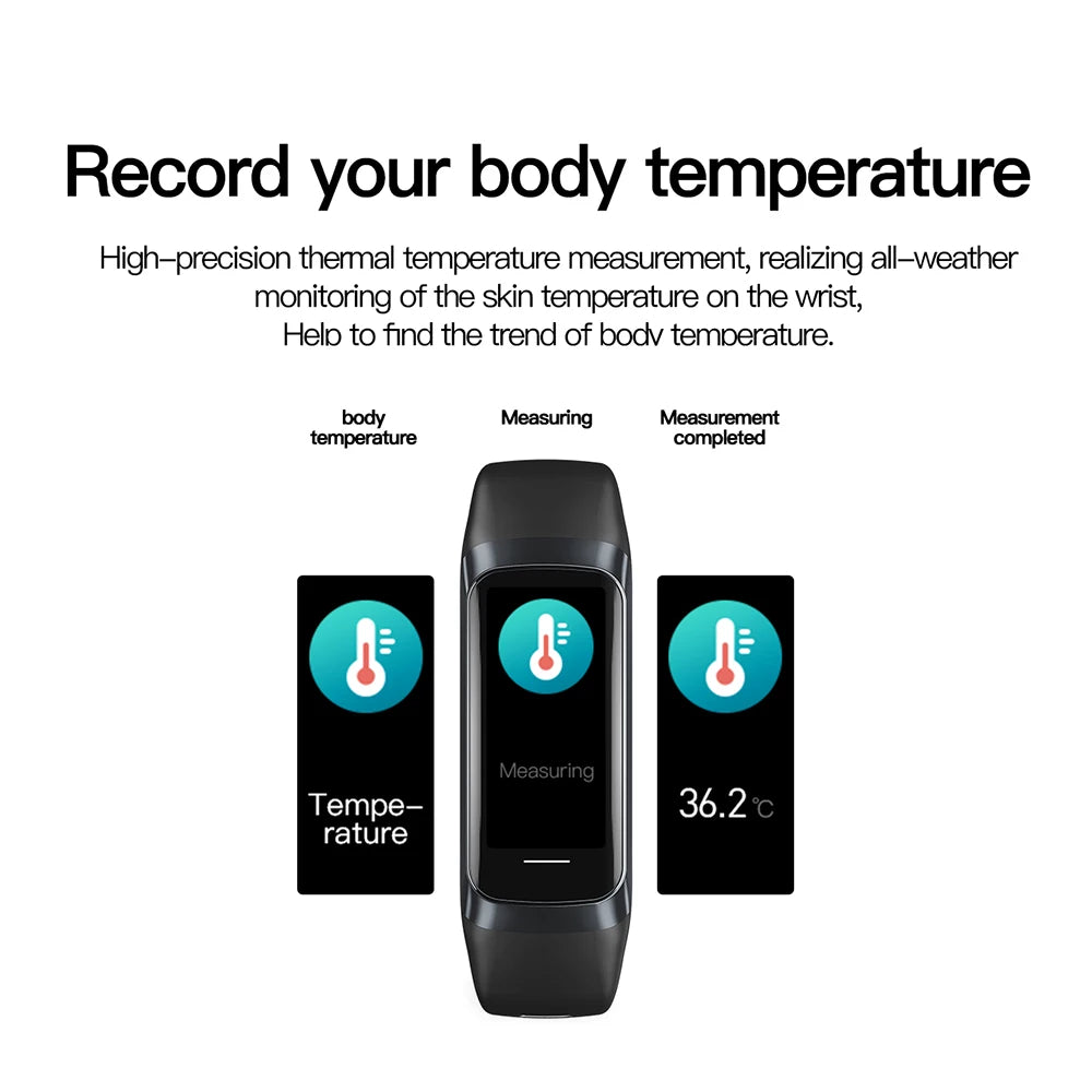 LunaFit X™ Pulse – Bracelet Connecté AMOLED, 3ATM 30m, Température, 25 Sports, 7 Jours, 4 Coloris