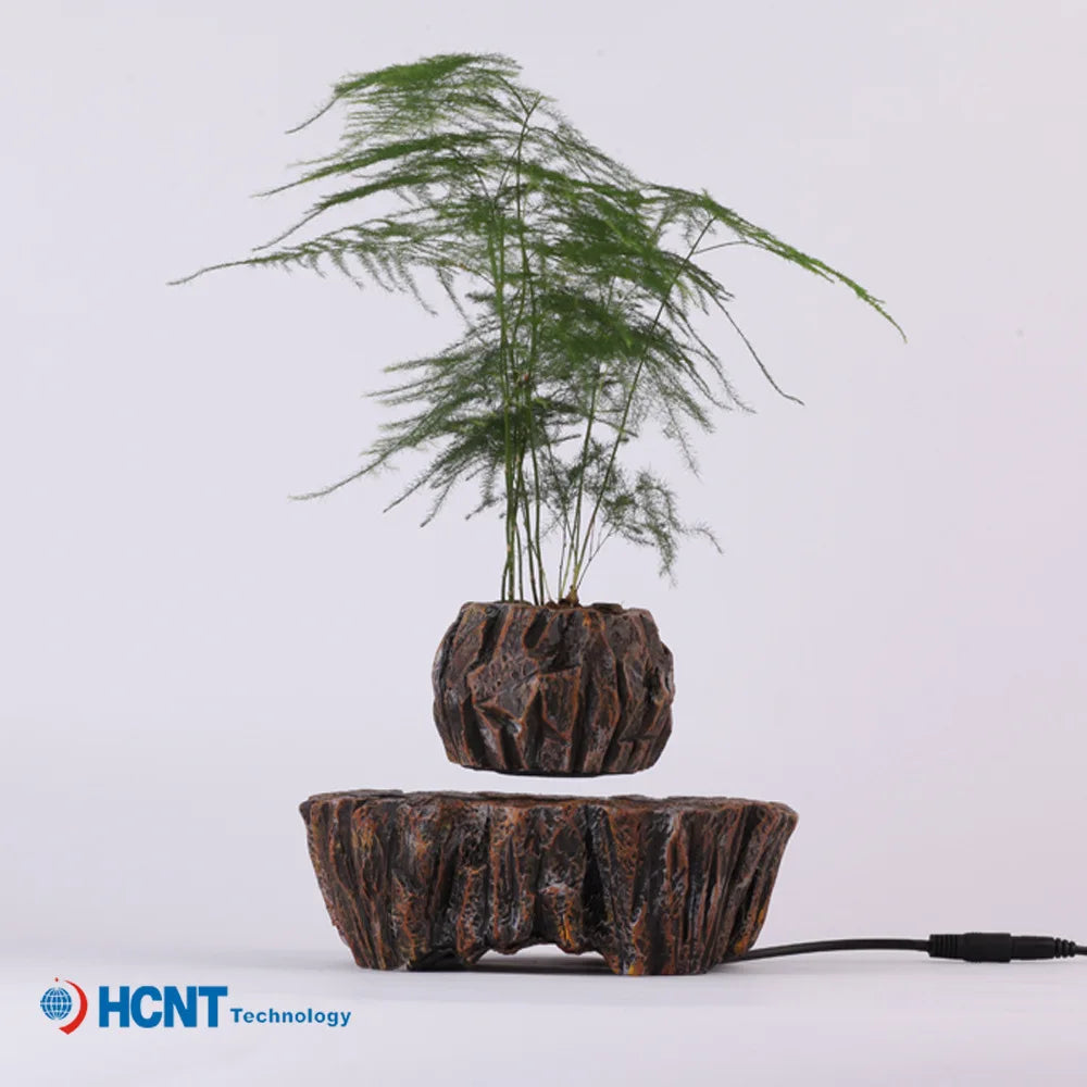 MagLev FloatPot™ Céramique – Plante Flottante Lévitation Magnétique, Résine Imitation Céramique, Décoration Premium