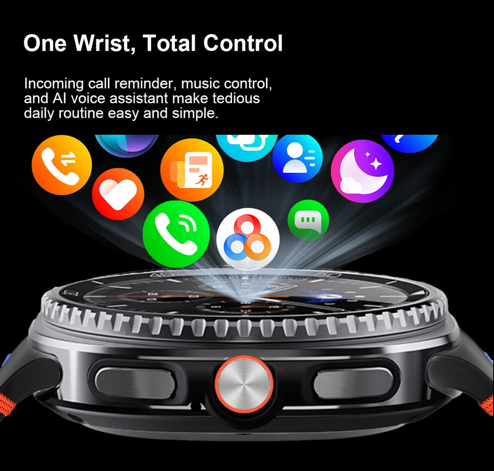 LunaWatch X™ Outdoor – Montre Connectée AMOLED 1.43", 9 Sports, Appels BT, Assistant Vocal, Charge Sans Fil